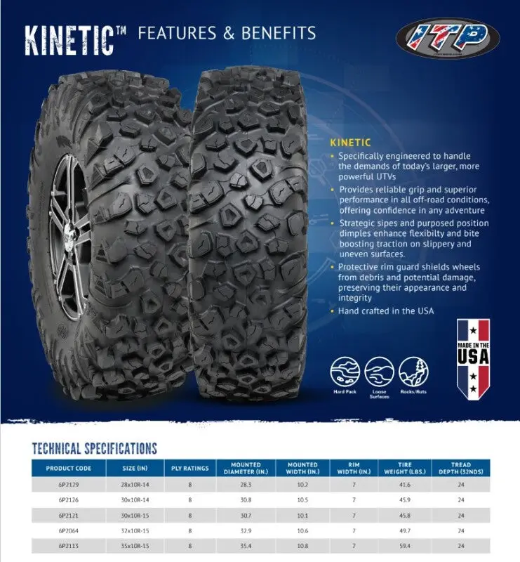 Itp Kinetic Tire 30X10r-14 8Pr 1