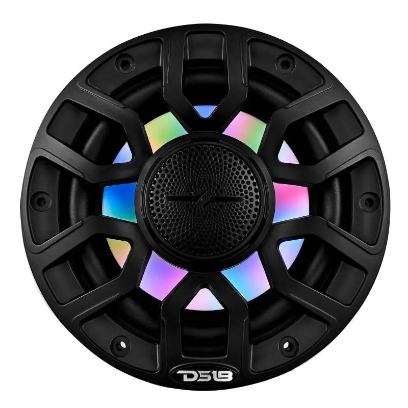 Ds18 Marine 6.5In 2-Way 150 Watts Rms 4 Ohm Digital Led Lights Bullet Tweeter Covers Included Black 1