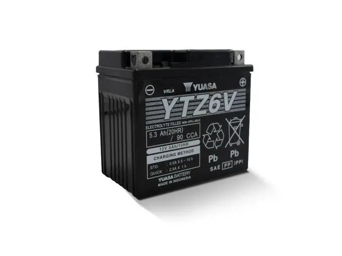 Yuasa Ytz6v Factory Activated, Maintenance Free - Yuam726zs 1