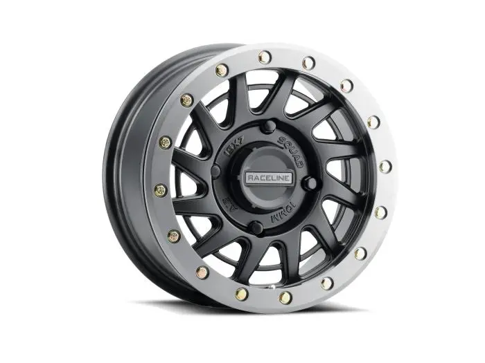 Raceline Squad Satin Black W/ Gunmetal Ring 15X7 4X156 +38 - A12bg-57056+38 1