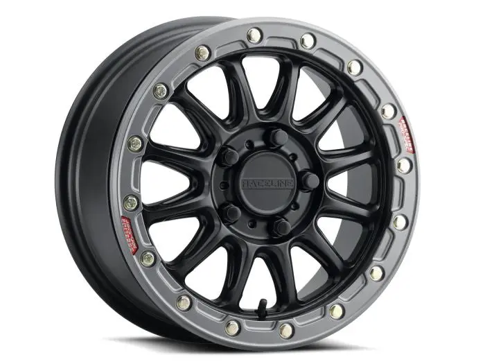 Raceline Alpha Black W/Gunmetal Ring 17X7 4X137 +25 - A14bg-77037+25 1