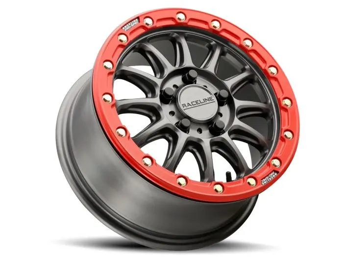 Raceline Alpha Gunmetal W/Red Ring 15X7 5X114.3 +53 - A14gr-57012+53 1