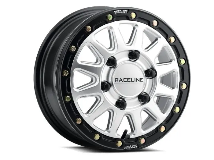 Raceline Alpha Hyper Silver W/ Blk Ring 15X6.5 6X139.7 +74 - A14sb-56560+74 1