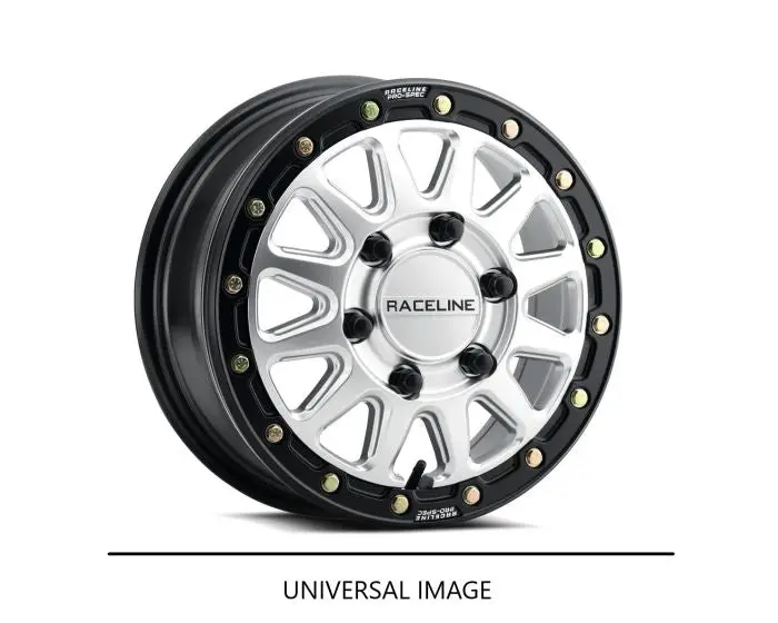 Raceline Alpha Hyper Silver W/ Blk Ring 15X7 4X156 +10 - A14sb-57056+10 1