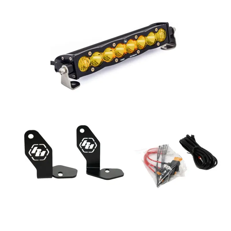Baja Designs Polaris Pro-R S8 10In Hood Mount Kit - Amber 1