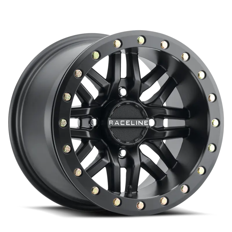 Raceline A91b Ryno 15X8in / 4X137 Bp / 10Mm Offset / 110.18Mm Bore - Satin Black Beadlock Wheel 1