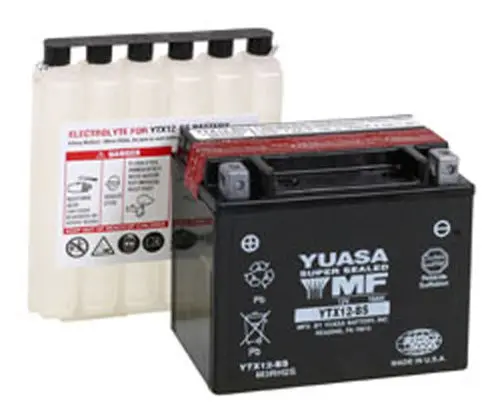 Yuasa Ytx12-Bs Maintenance Free 12 Volt Battery - Yuam3rh2sind 1
