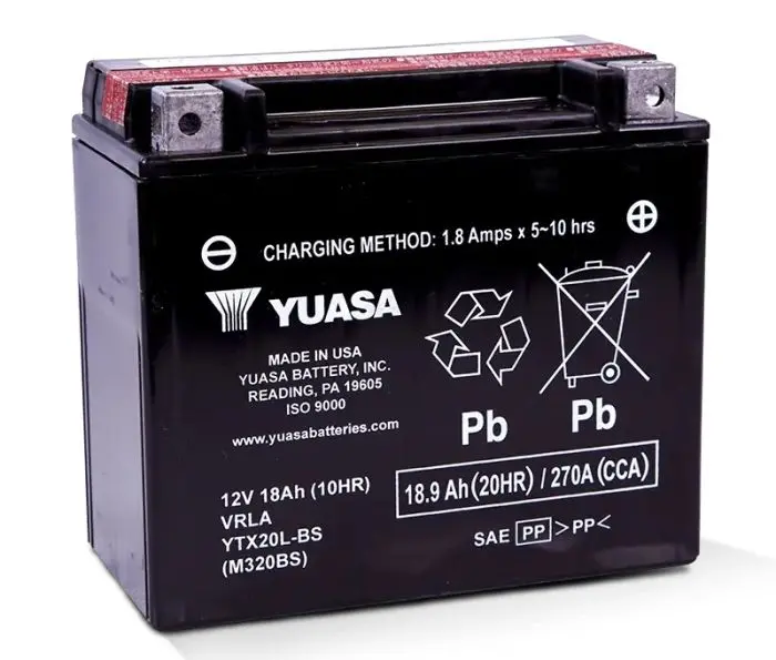 Yuasa Ytx20l-Bs Maintenance Free 12 Volt Battery - Yuam320bs 1