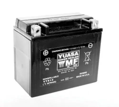 Yuasa Ytx12 Factory Activated Maintenance Free 12 Volt Battery - Yuam7rh2stwn 1