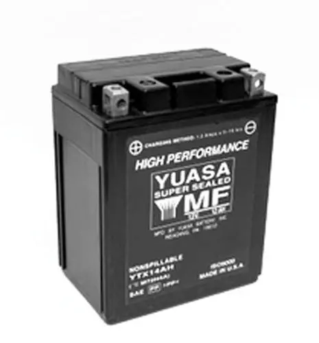 Yuasa Ytx14ah Factory Activated Maintenance Free 12 Volt Batt. - Yuam72h4a 1
