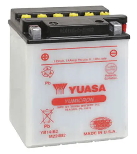 Yuasa Yb14-B2 Yumicron-12 Volt Battery - Yuam224b2ind 1