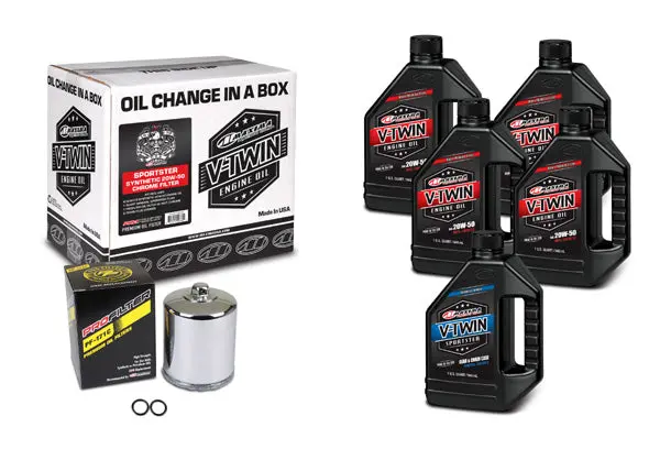 V-Twin Oil Change Kit Synthetic W/ Chrome Filter, Sportster - 90-119015Pc 1