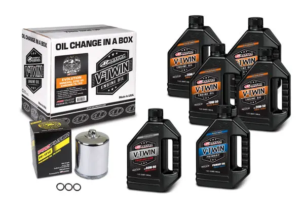 V-Twin Oil Change Kit Mineral W/ Chrome Filter, Evolution - 90-069016Pc 1