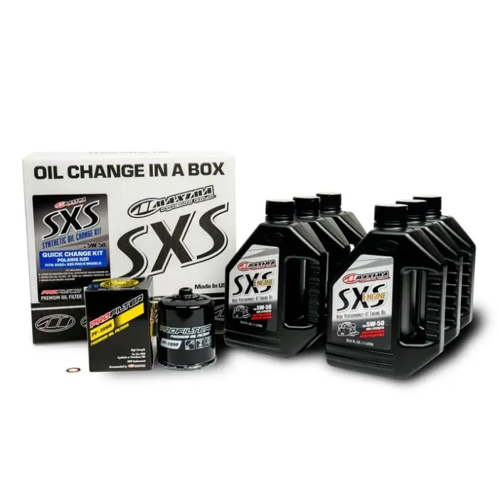Maxima 5W-50 Full Synthetic Sxs Oil Change Kit Polaris Pro R - 90-229013 1