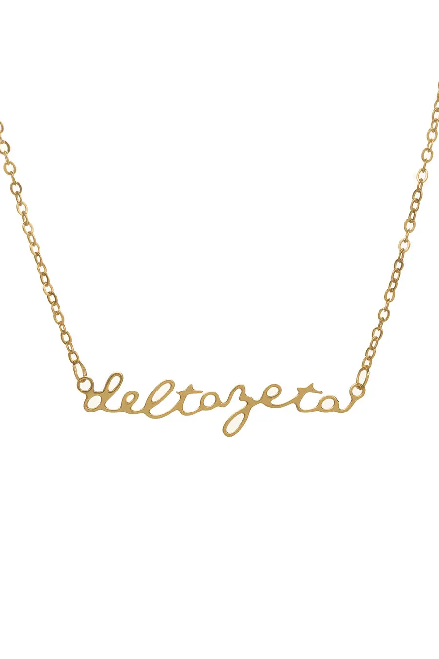 Gold Plated Script Necklace 1