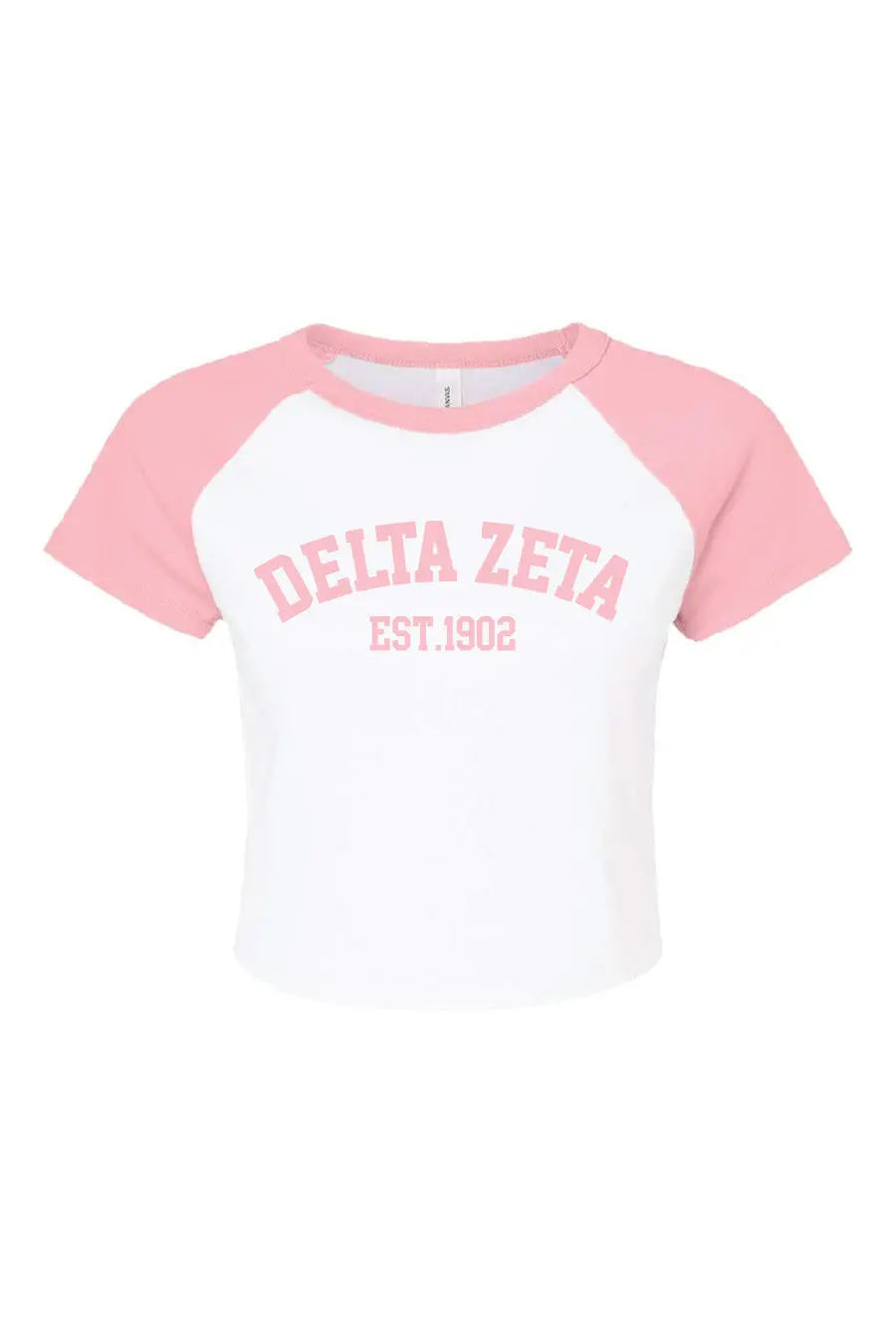 Classic Crop Tee- White With Pink 1