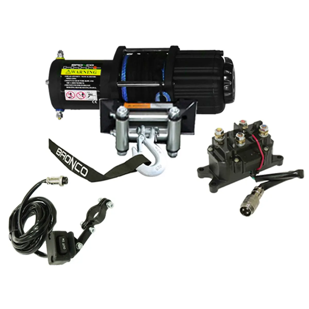 Bronco 4500 Lb Winch Synthetic Rope - Ac-12108 1