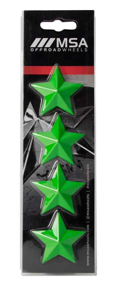 Msa Star Logo - Green (4Pk) - Msa Wheels - Star-Green 1