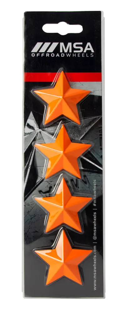Msa Star Logo - Orange (4Pk) - Msa Wheel - Star-Orange 1