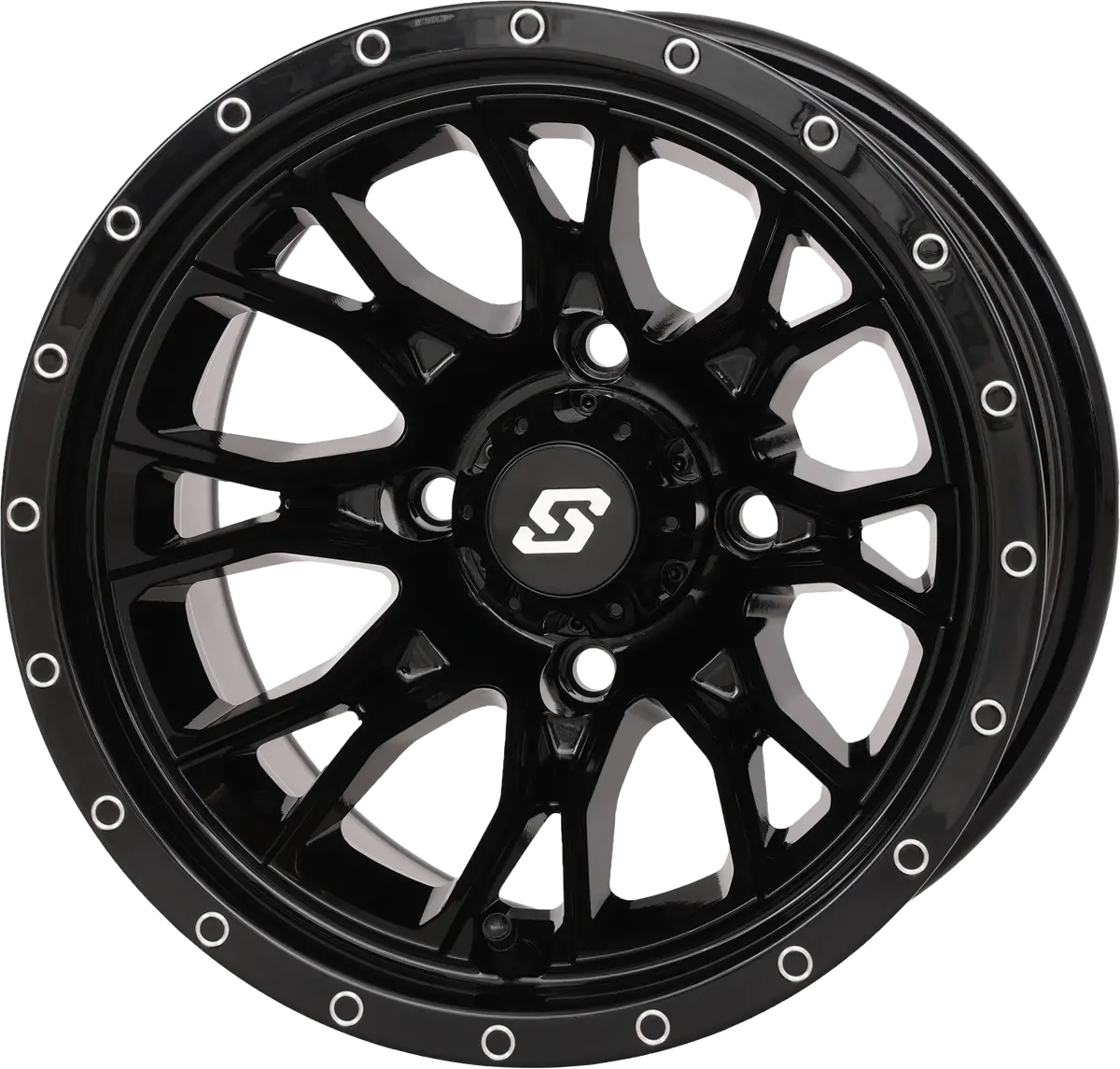 Fusion Wheel  12X7 2+5 4/110 Gloss Black - 570-9126 1