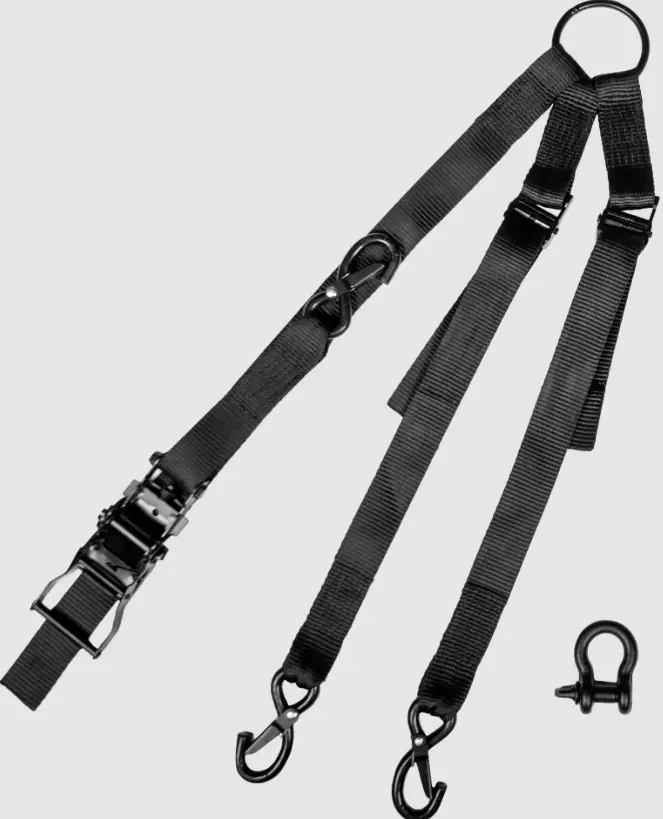 3-Way 1.5" Ratchet Tie-Down Black 1/Pk - 29-13098 1