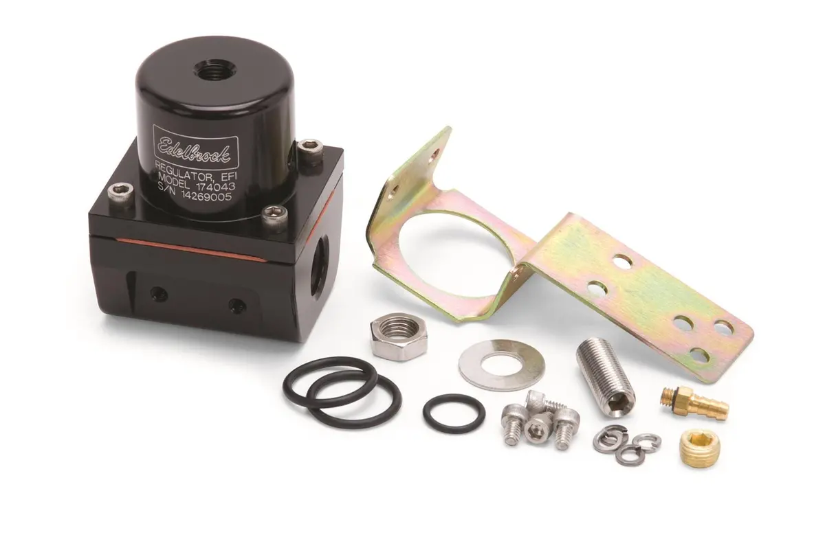 Edelbrock 174043 Adjustable Fuel Pressure Regulator – High-Flow Billet Aluminum Unit 1
