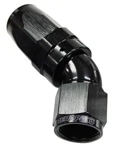 Earl'S 150 Series Full-Flow Swivel Hose End — -6An, 45° Angle, Black Anodized (Af152-06Blk) 1