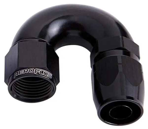 550 Series Full-Flow 180° Swivel Hose End – -10An Black Anodized Swivel Fitting 1