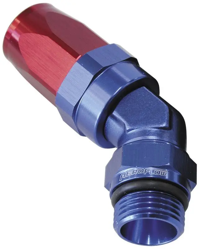 Orb Taper Swivel Fitting: 45° Hose End Adapter, -8 Orb To -10 An 1