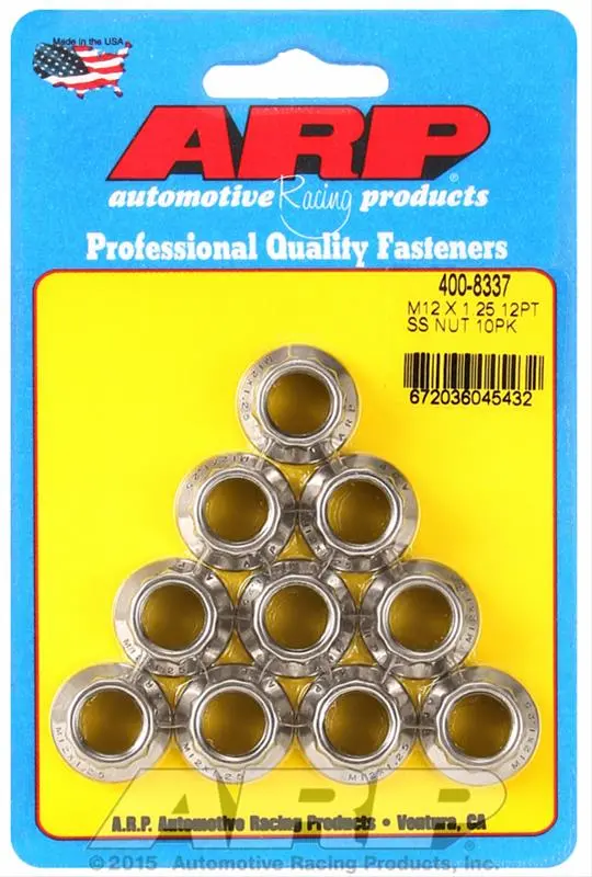 Arp 12-Point Heavy-Duty Nuts — Grade 8740 Chromoly, Metric Thread (400-8337) 1