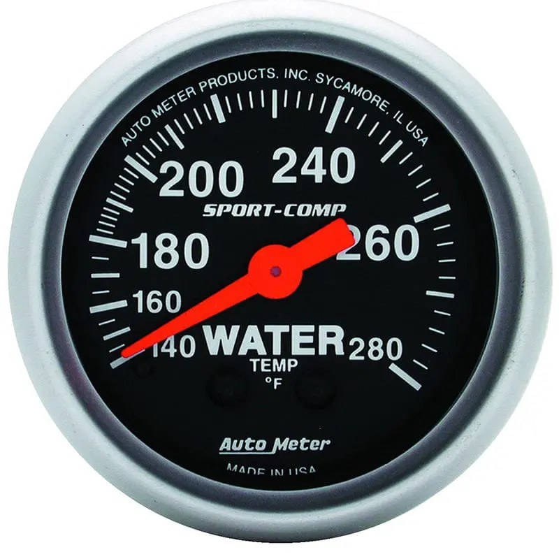 Sport-Comp Analog Water Temperature Gauge With Chrome Bezel – 2-1/16" Dial 1