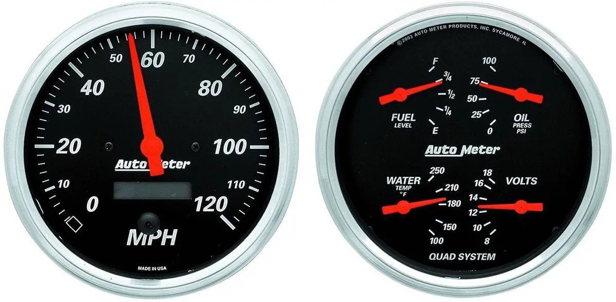 Designer Black Series Quad Gauge & Speedometer Combo Kit – Au1403 1