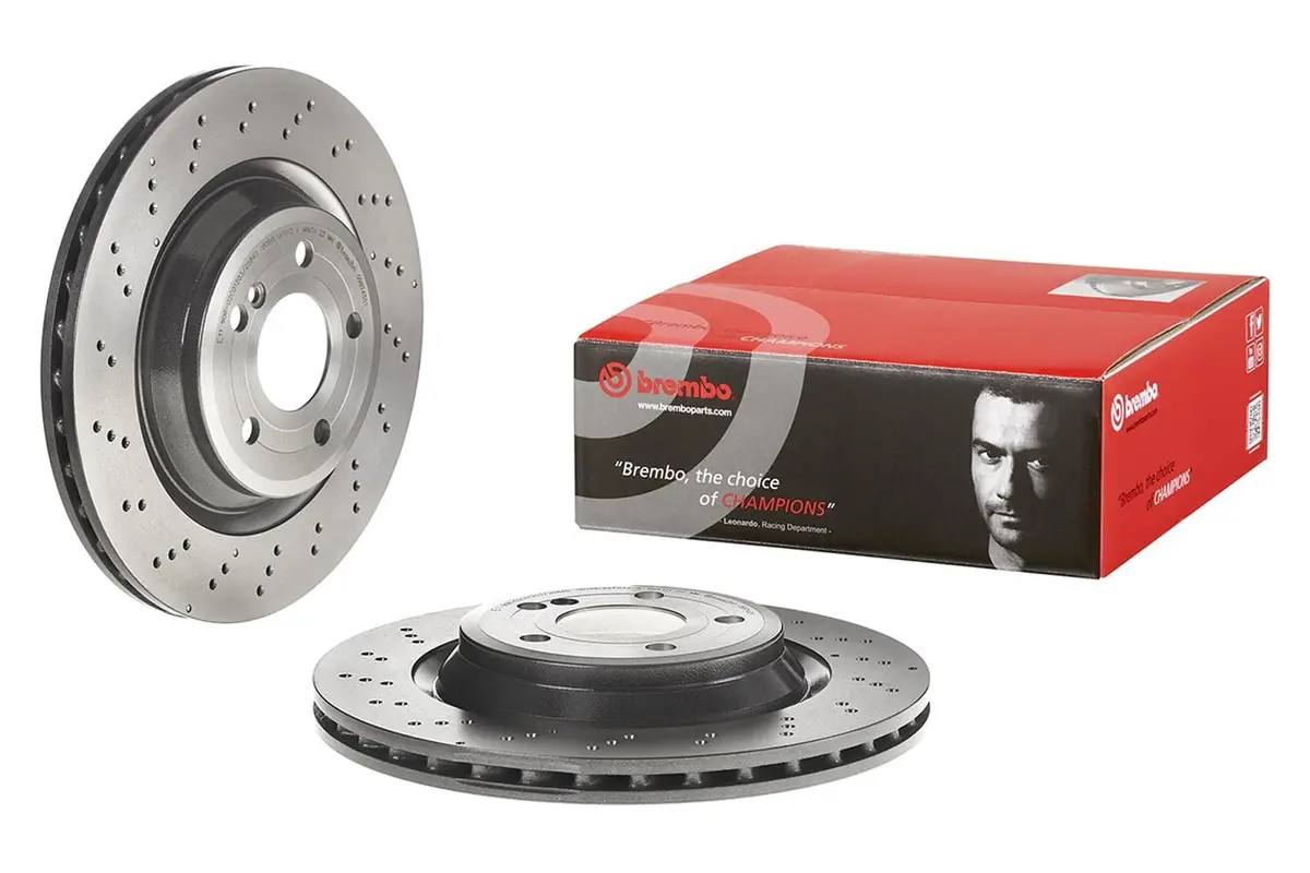Brembo Uv-Coated Brake Rotor – Premium Slotted & Drilled Disc For Enhanced Cooling 1