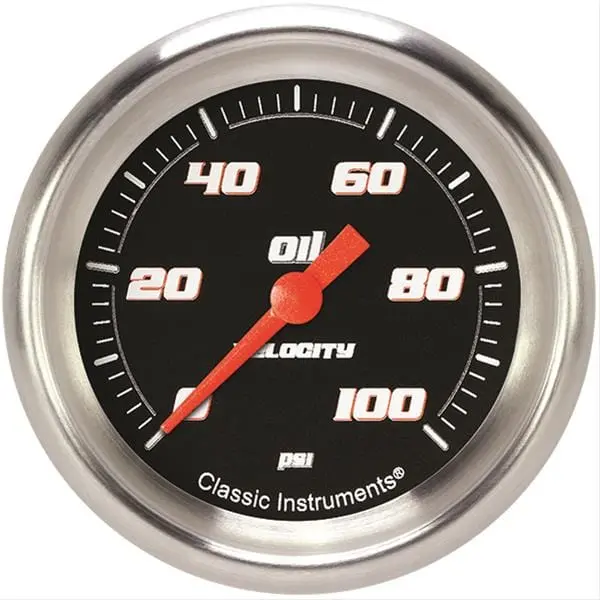 Classic Instruments Velocity Series 3-3/8" Black-Analog Gauge – Vs381Bapf 1