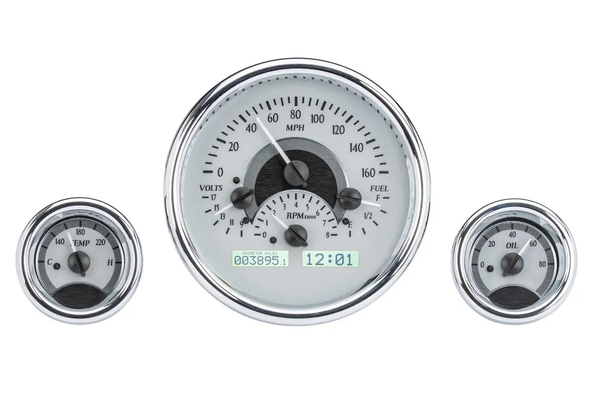 Dakota Digital Vhx Series Analog Gauge Kit – Universal Round Layout, Vhx-1013-S-W 1