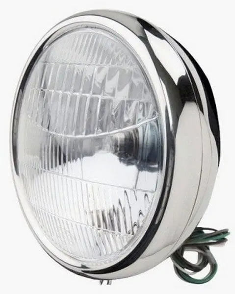 Vintique Stainless Steel Headlamp – Classic Round Design, Quad-Seal Housing 1
